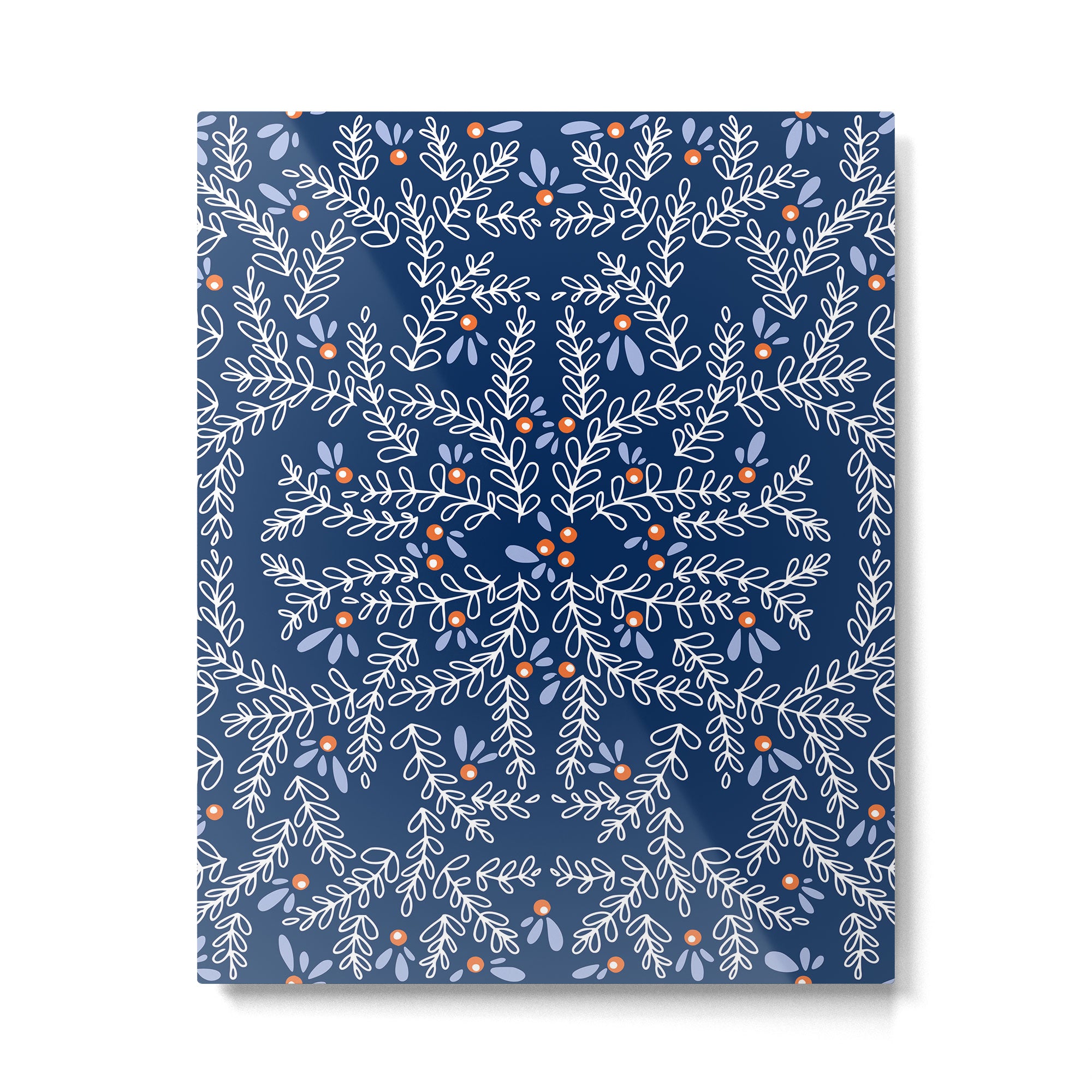 Wonderful twigs blue Metal Print Gallery Image 6