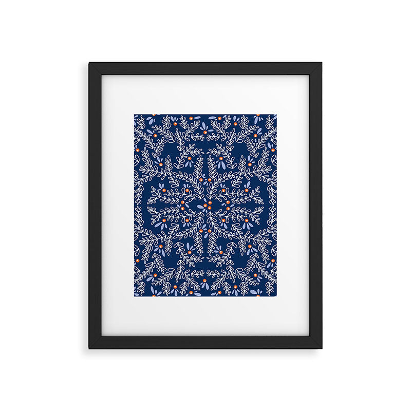 Wonderful twigs blue Framed Art Print Gallery Image 6