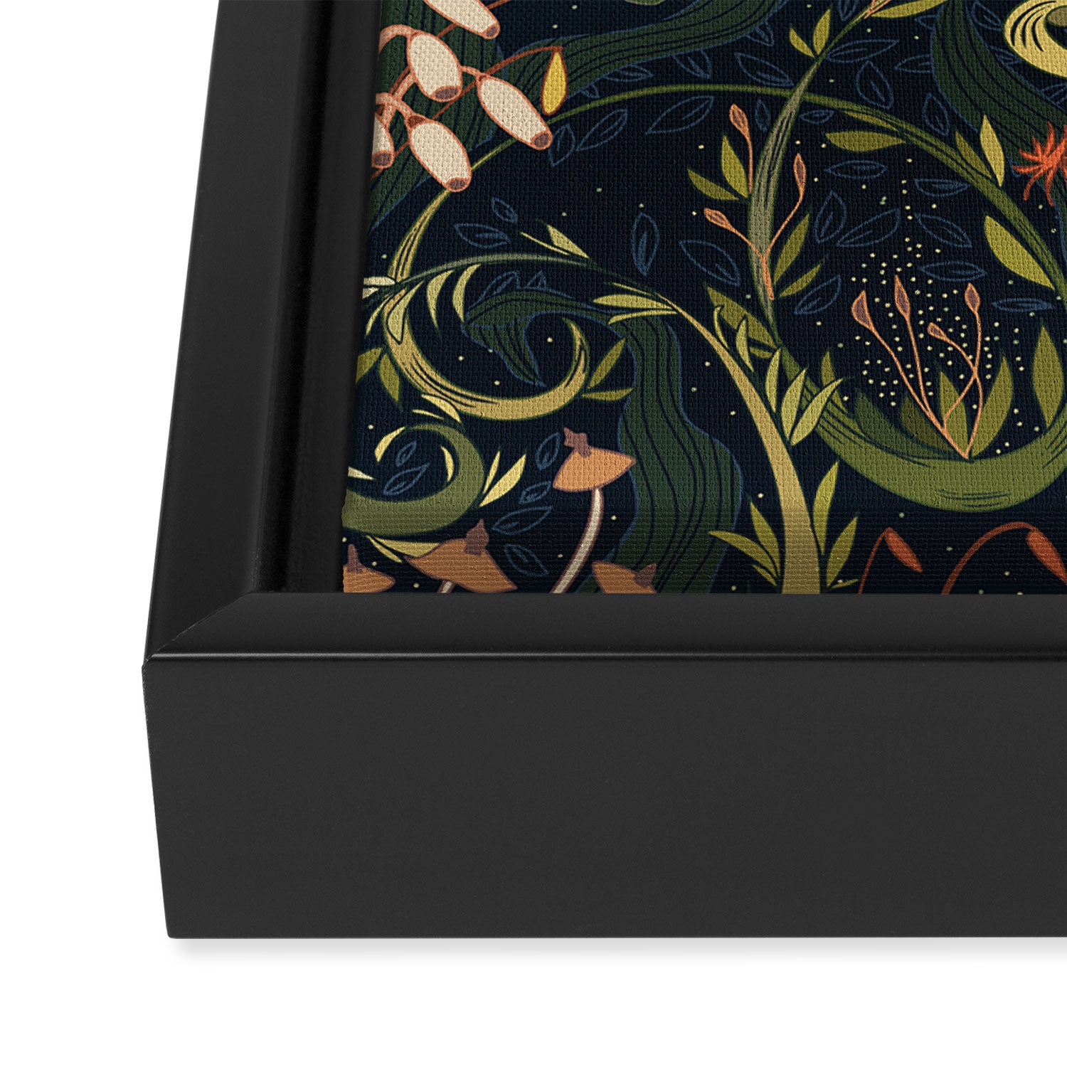 Woodland moss dark Framed Canvas Print Gallery Image 3