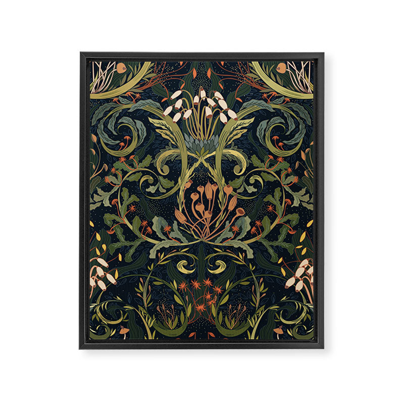 Woodland moss dark Framed Canvas Print Gallery Image 6