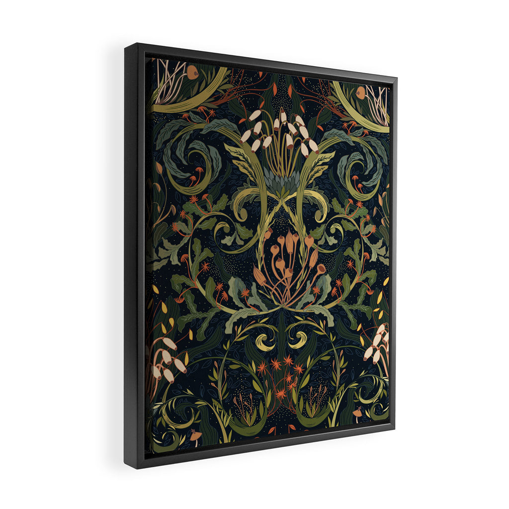 Woodland moss dark Framed Canvas Print Gallery Image 2
