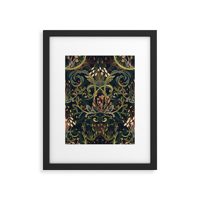 Woodland moss dark Framed Art Print Gallery Image 1