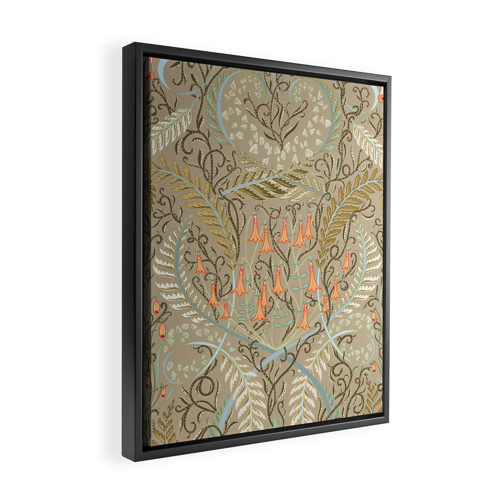 Woodland soil Morris style caramel Framed Canvas Print Gallery Image 2