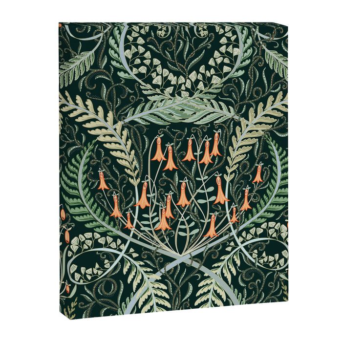 Woodland soil Morris style emerald Canvas Print Gallery Image 1