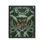 Woodland soil Morris style emerald Framed Canvas Print Gallery Image 6