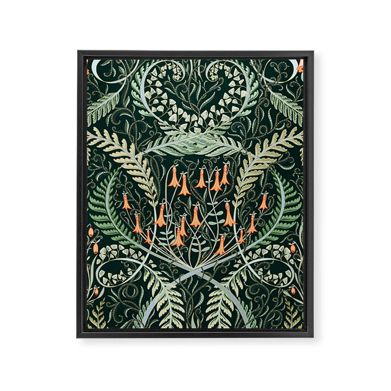 Woodland soil Morris style emerald Framed Canvas Print Gallery Image 6