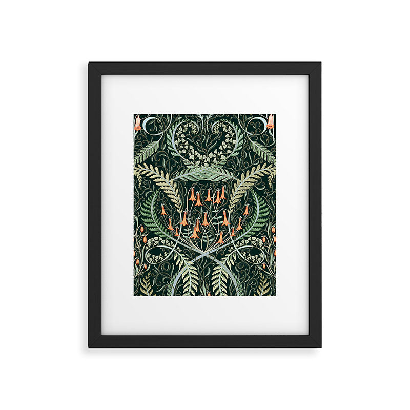 Woodland soil Morris style emerald Framed Art Print Gallery Image 5