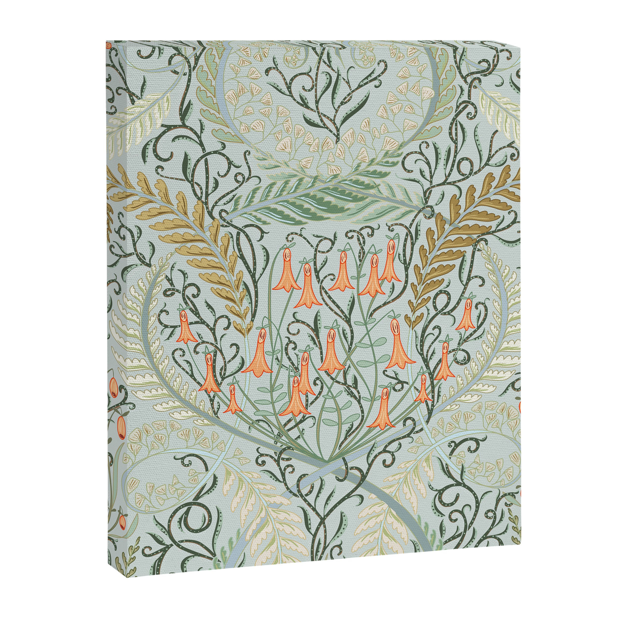 Woodland soil Morris style mint Canvas Print Gallery Image 6