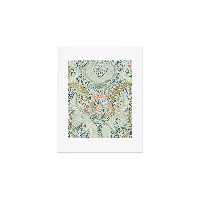 Woodland soil Morris style mint Art Print Gallery Image 1