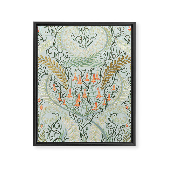 Woodland soil Morris style mint Framed Canvas Print Gallery Image 1