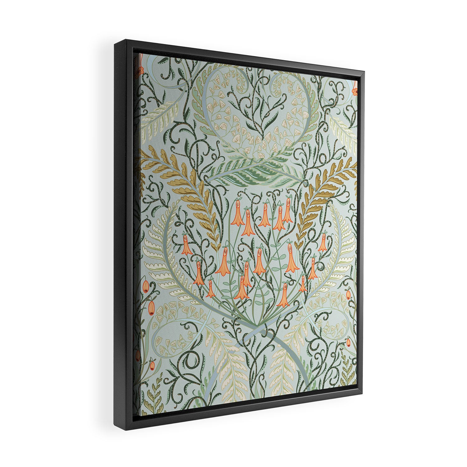 Woodland soil Morris style mint Framed Canvas Print Gallery Image 2