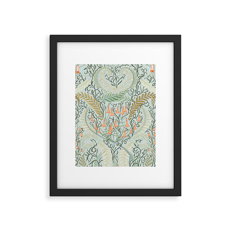 Woodland soil Morris style mint Framed Art Print Gallery Image 5