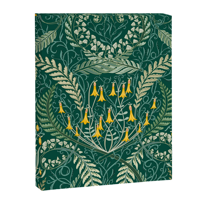 Woodland soil Morris style shining emerald Canvas Print Gallery Image 1