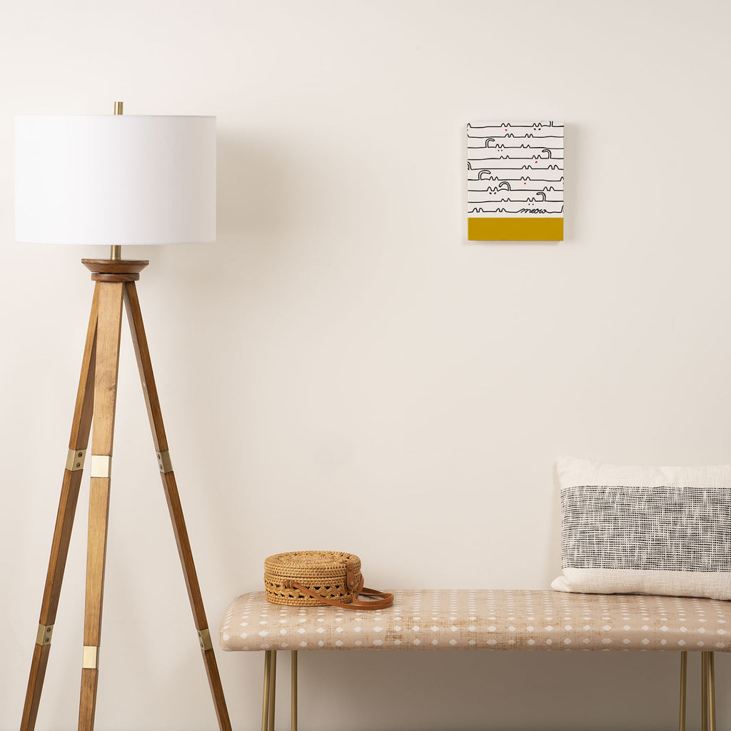 yellow meouw Canvas Print Gallery Image 2