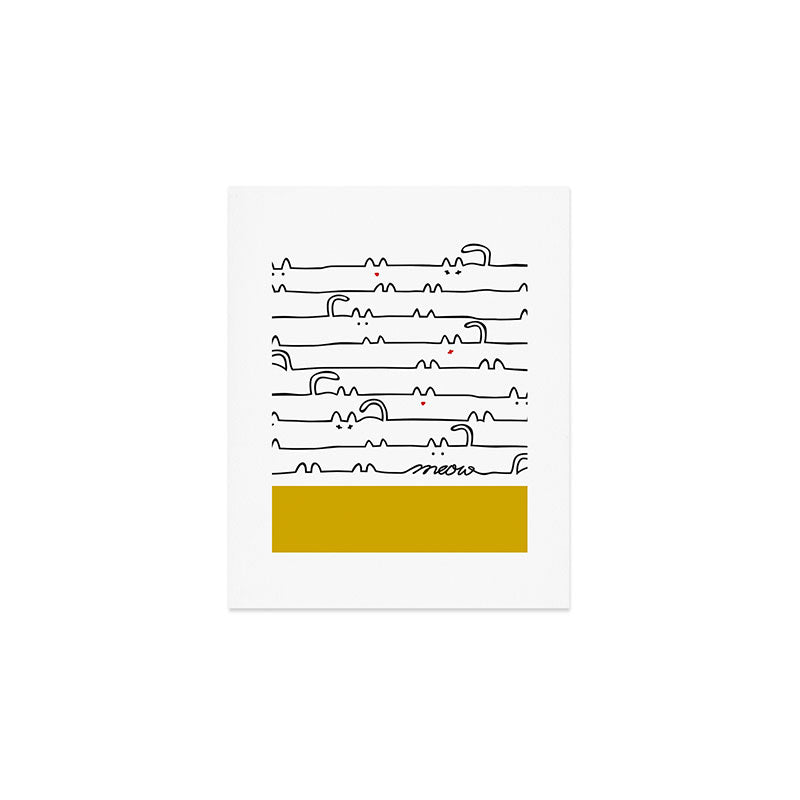 yellow meouw Art Print Gallery Image 1