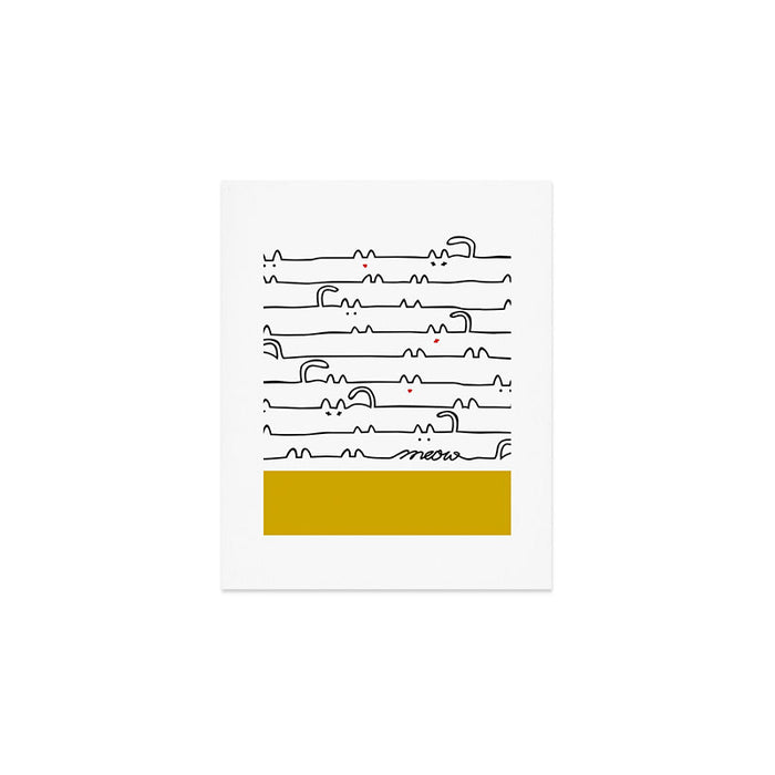 yellow meouw Art Print Gallery Image 1