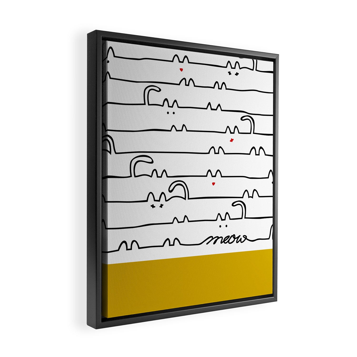 yellow meouw Framed Canvas Print Gallery Image 2