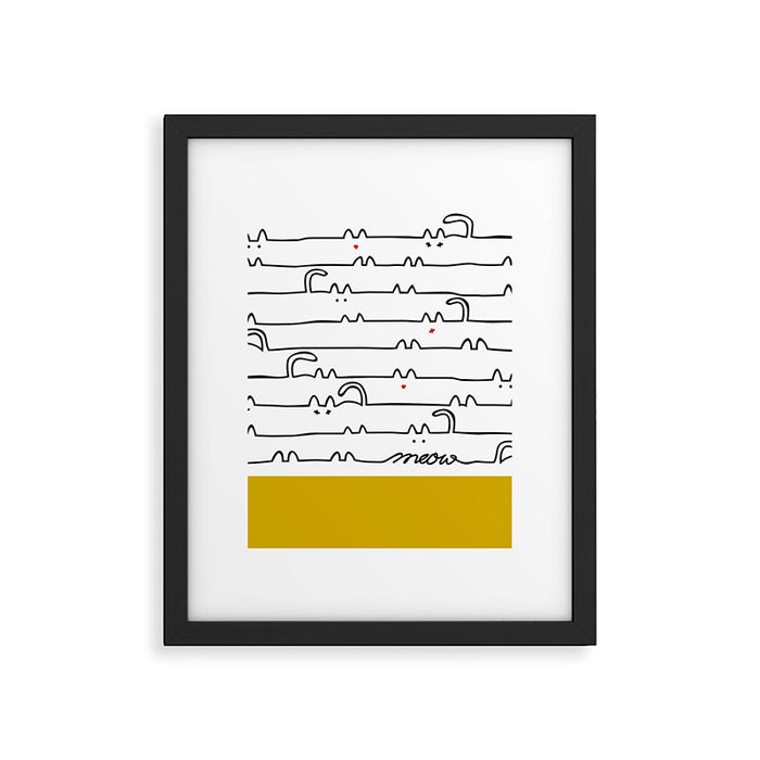 yellow meouw Framed Art Print Gallery Image 1