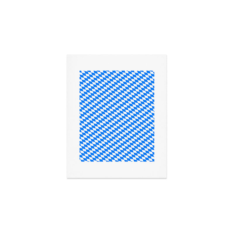 Bavarian Blue and White Diamond Flag Pattern Art Print Gallery Image 1
