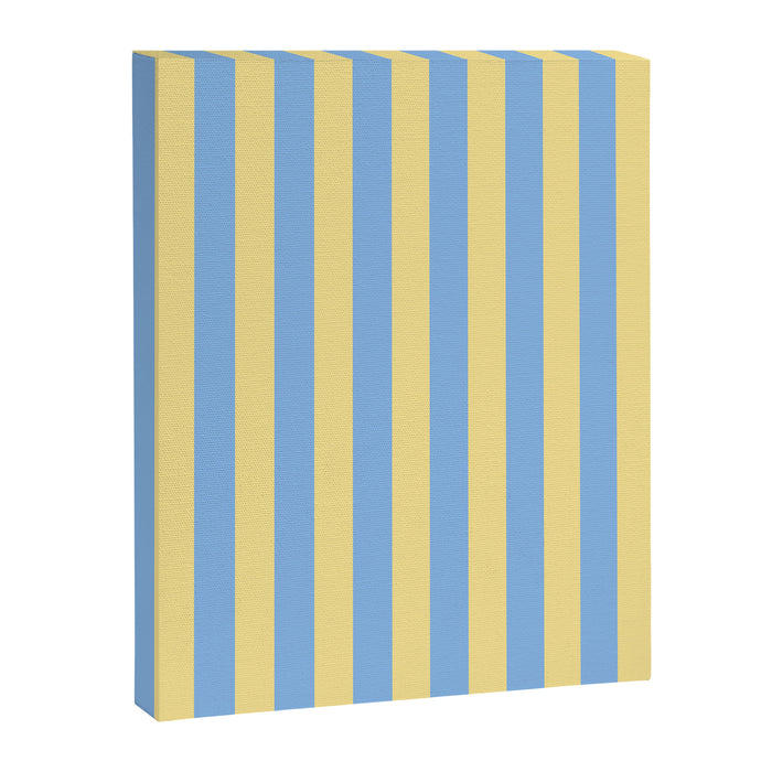 Bold Vertical Stripes Pattern - butter yellow and blue Canvas Print Gallery Image 1