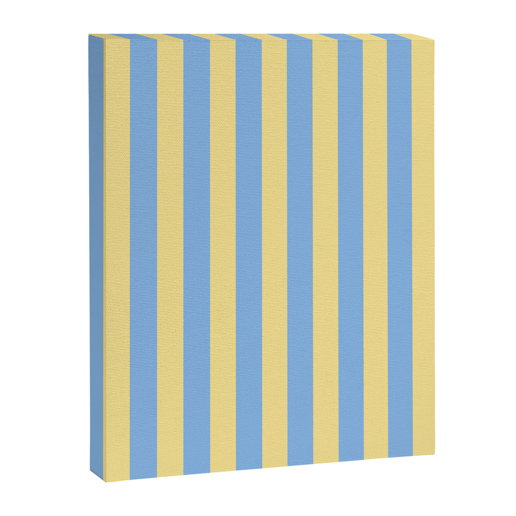 Bold Vertical Stripes Pattern - butter yellow and blue Canvas Print Gallery Image 8