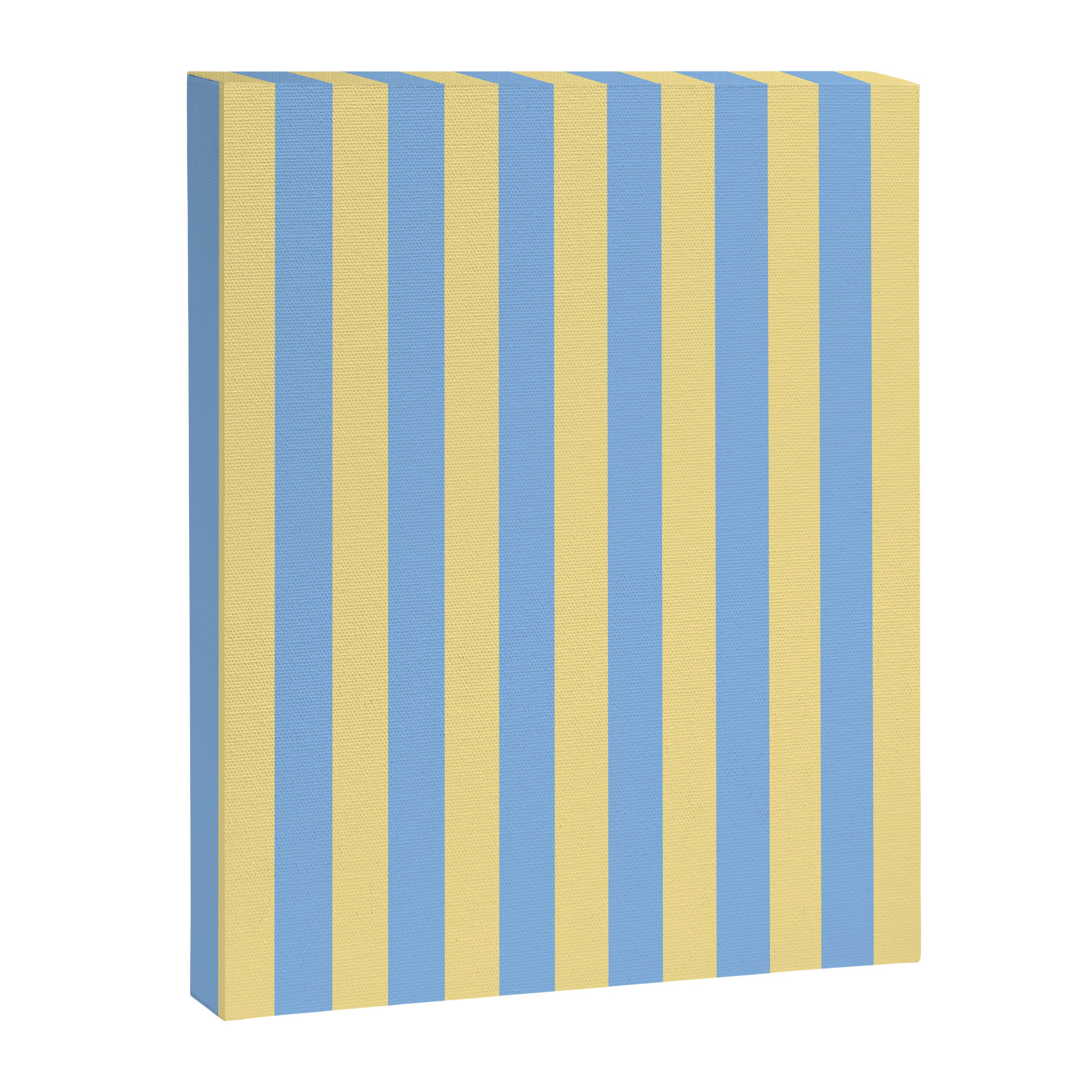 Bold Vertical Stripes Pattern - butter yellow and blue Canvas Print Gallery Image 8