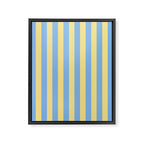 Bold Vertical Stripes Pattern - butter yellow and blue Framed Canvas Print Gallery Image 8