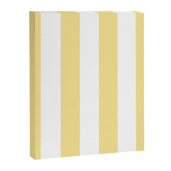 Bold Vertical Stripes Pattern - butter yellow and white Canvas Print Gallery Image 1