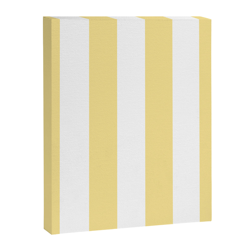 Bold Vertical Stripes Pattern - butter yellow and white Canvas Print Gallery Image 8