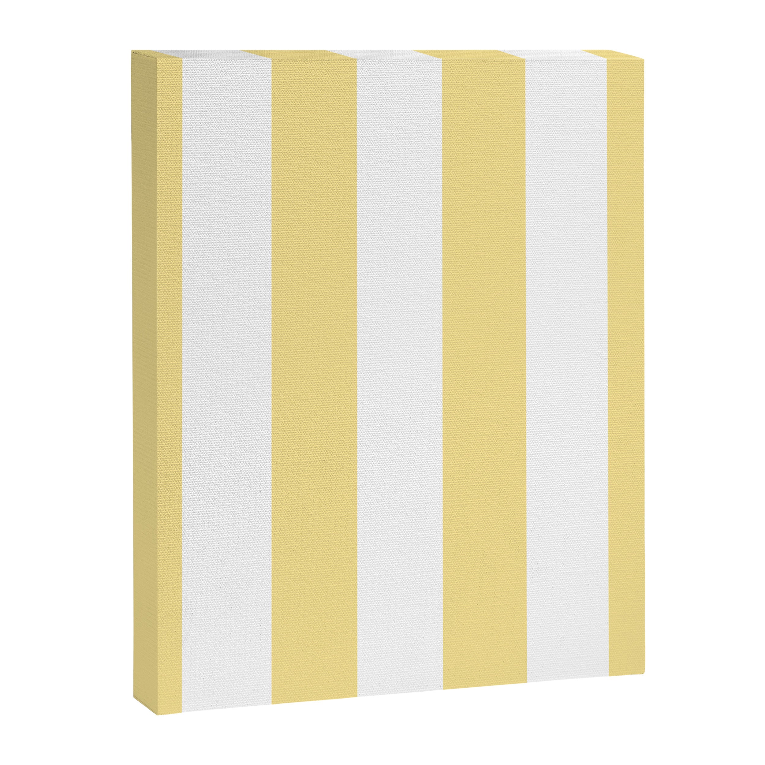 Bold Vertical Stripes Pattern - butter yellow and white Canvas Print Gallery Image 8