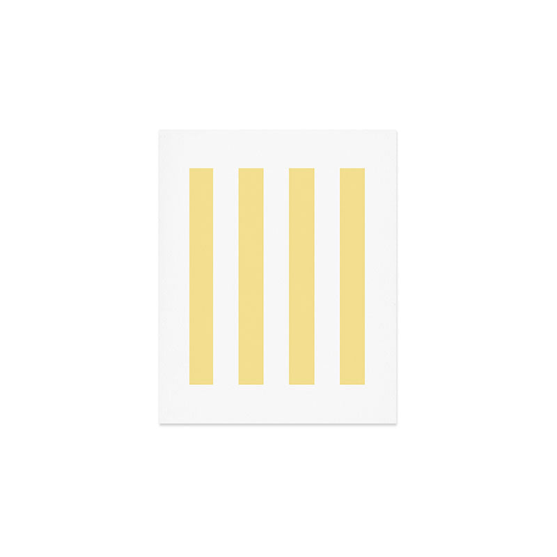 Bold Vertical Stripes Pattern - butter yellow and white Art Print Gallery Image 1
