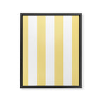 Bold Vertical Stripes Pattern - butter yellow and white Framed Canvas Print Gallery Image 8