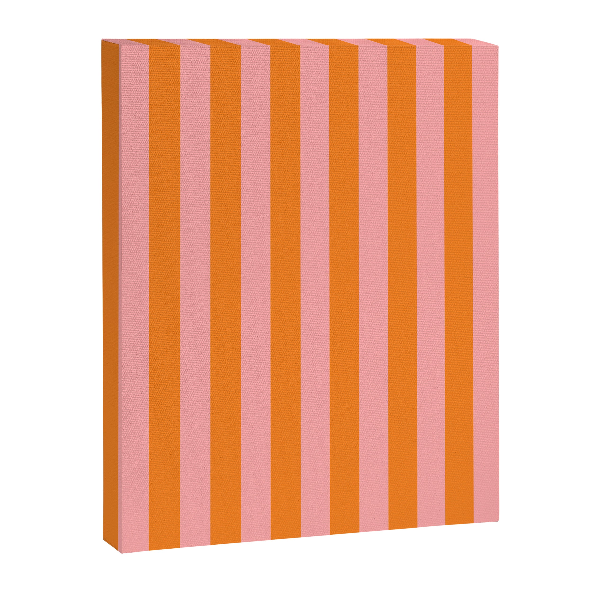 Bold Vertical Stripes Pattern (pink/orange) Canvas Print Gallery Image 3