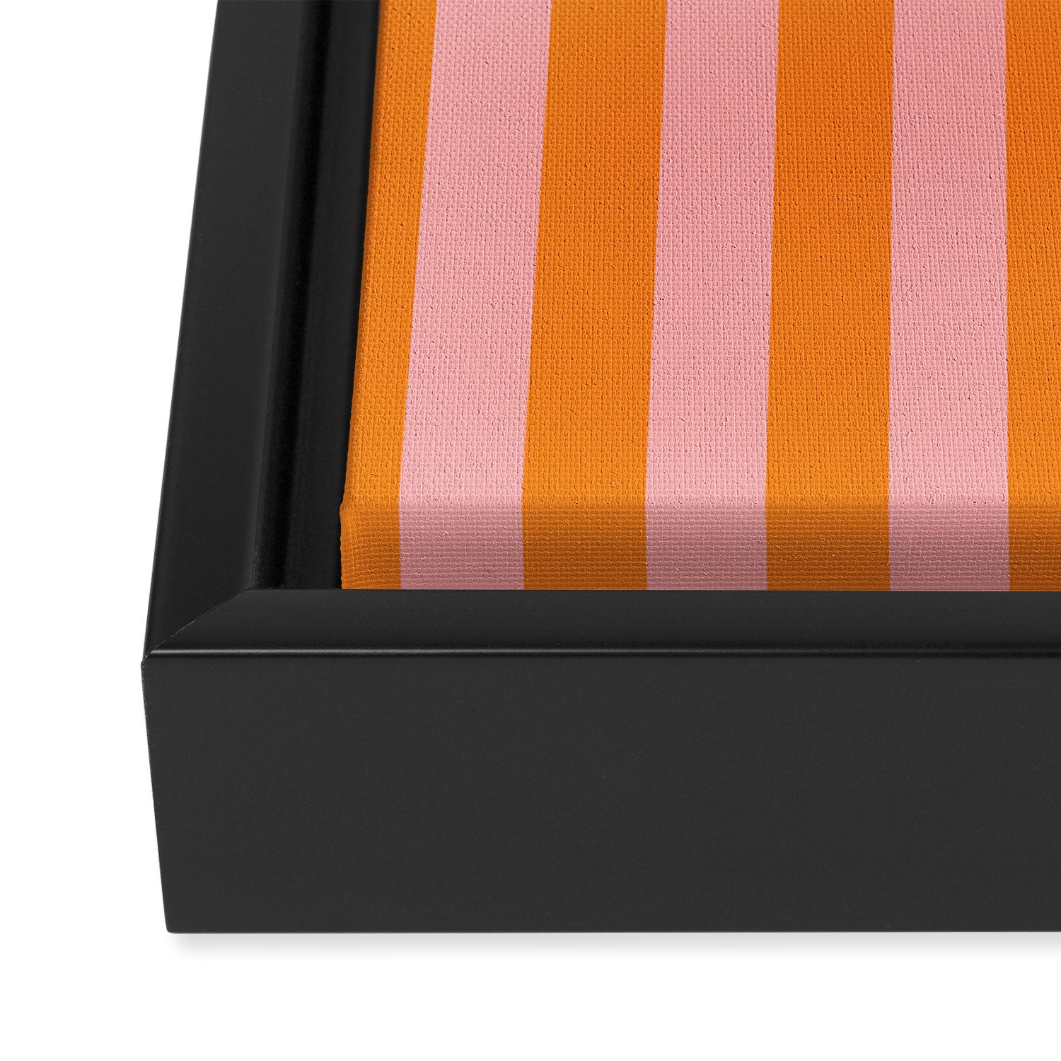 Bold Vertical Stripes Pattern (pink/orange) Framed Canvas Print Gallery Image 3