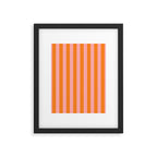 Bold Vertical Stripes Pattern (pink/orange) Framed Art Print Gallery Image 6