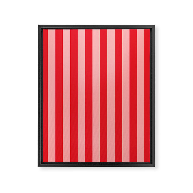 Bold Vertical Stripes Pattern (red/pink) Framed Canvas Print Gallery Image 8