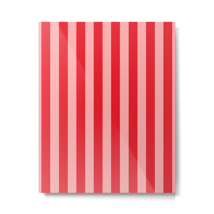Bold Vertical Stripes Pattern (red/pink) Metal Print Gallery Image 1