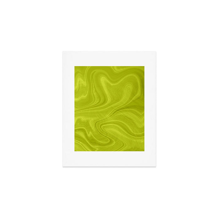 Chartreuse Swirl Marble Art Print Gallery Image 1