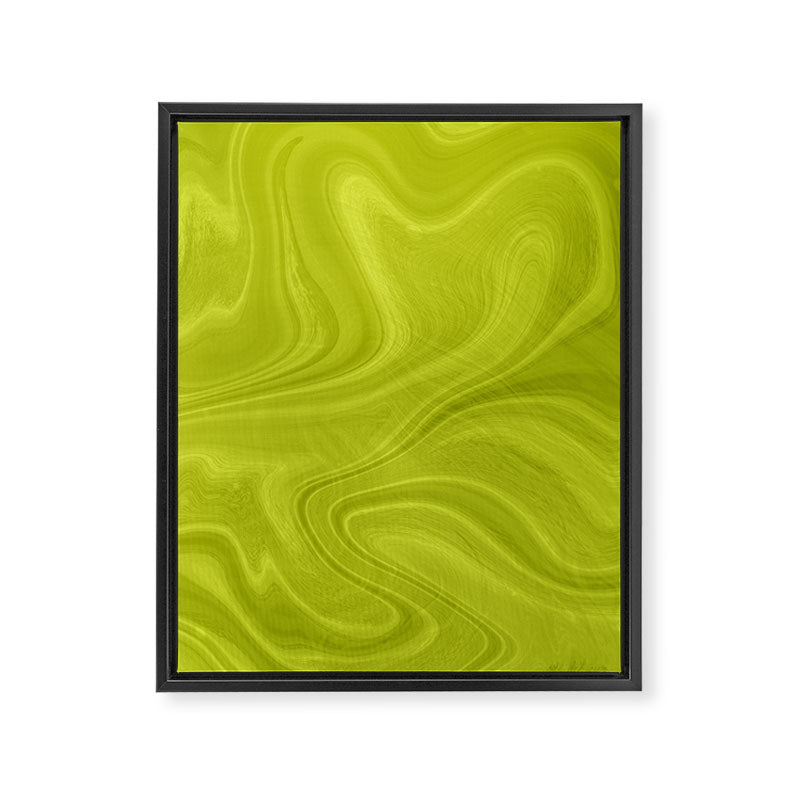 Chartreuse Swirl Marble Framed Canvas Print Gallery Image 8