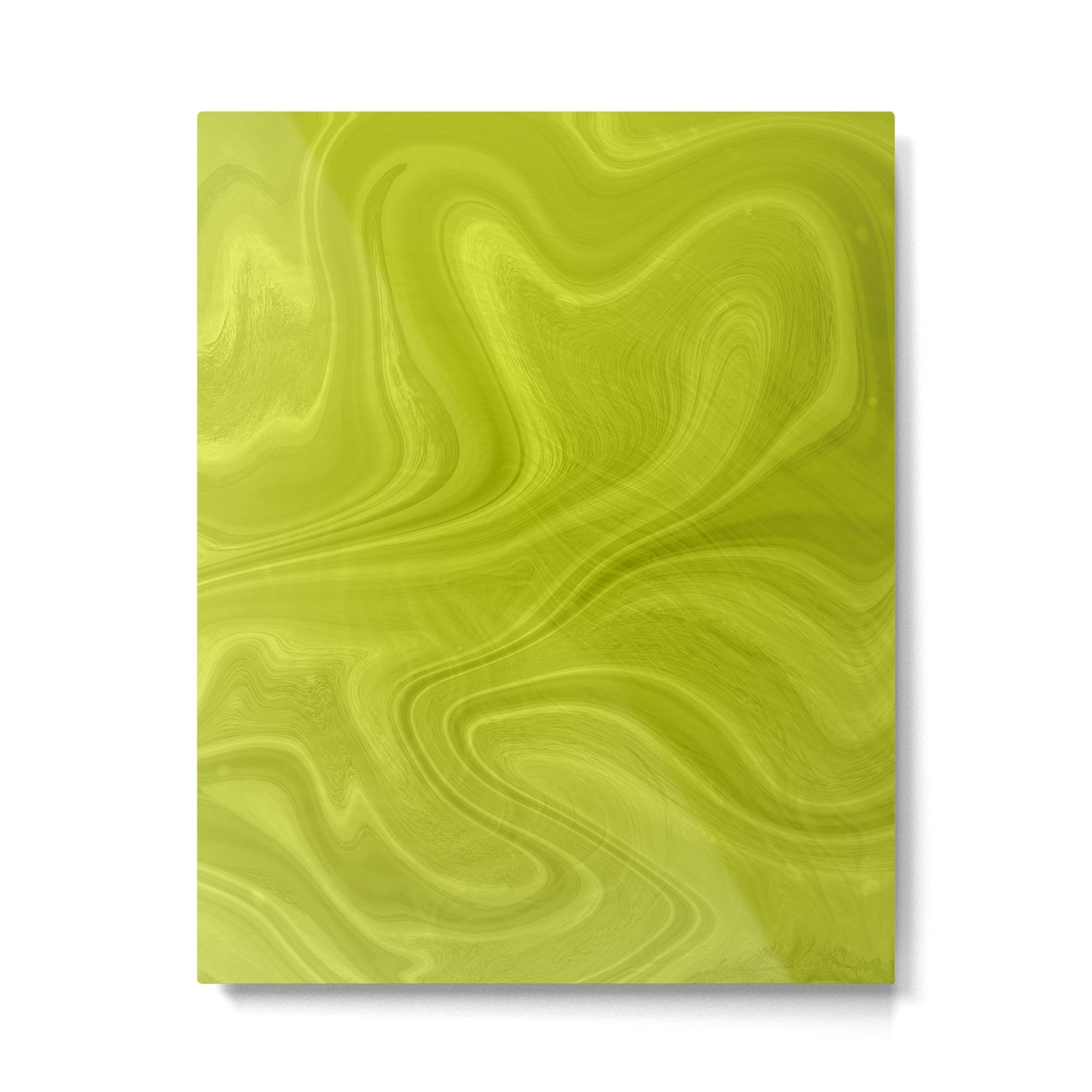Chartreuse Swirl Marble Metal Print Gallery Image 6