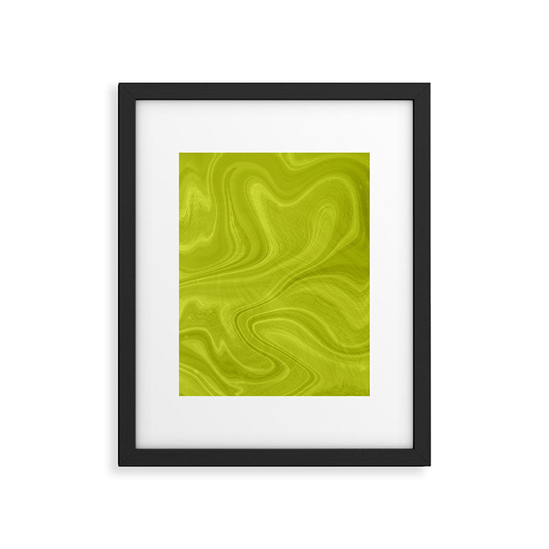 Chartreuse Swirl Marble Framed Art Print Gallery Image 6