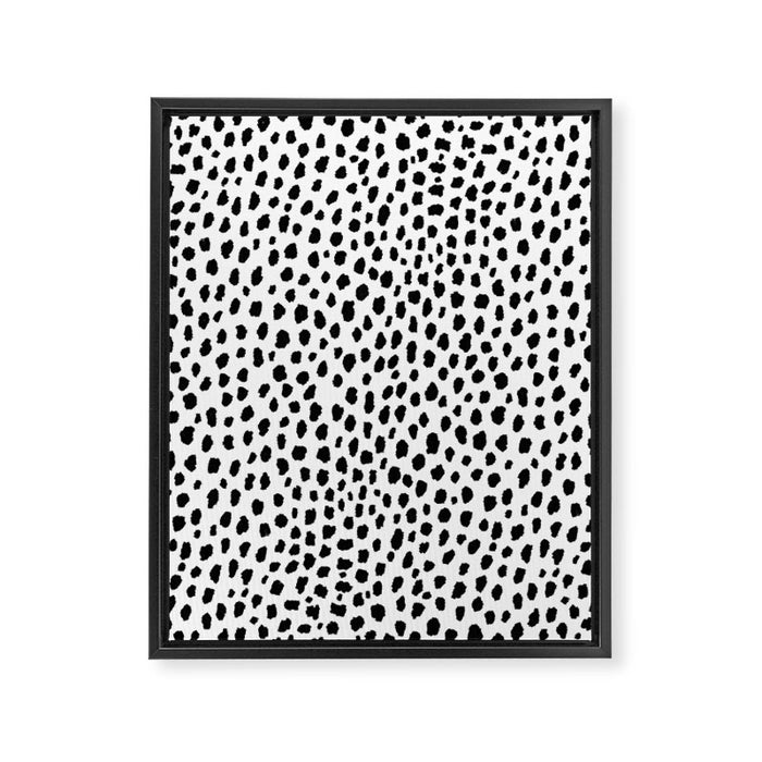 Dalmatian Spots (black/white) Framed Canvas Print Gallery Image 1