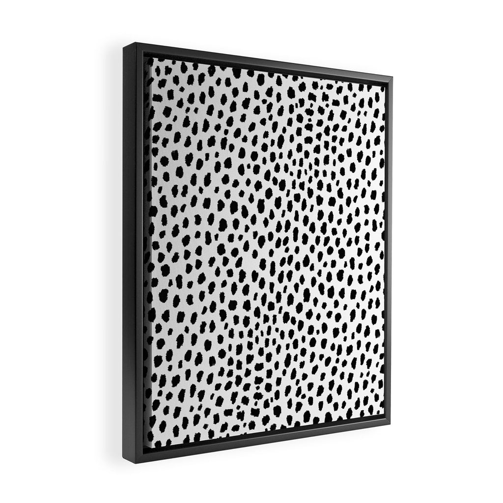 Dalmatian Spots (black/white) Framed Canvas Print Gallery Image 2
