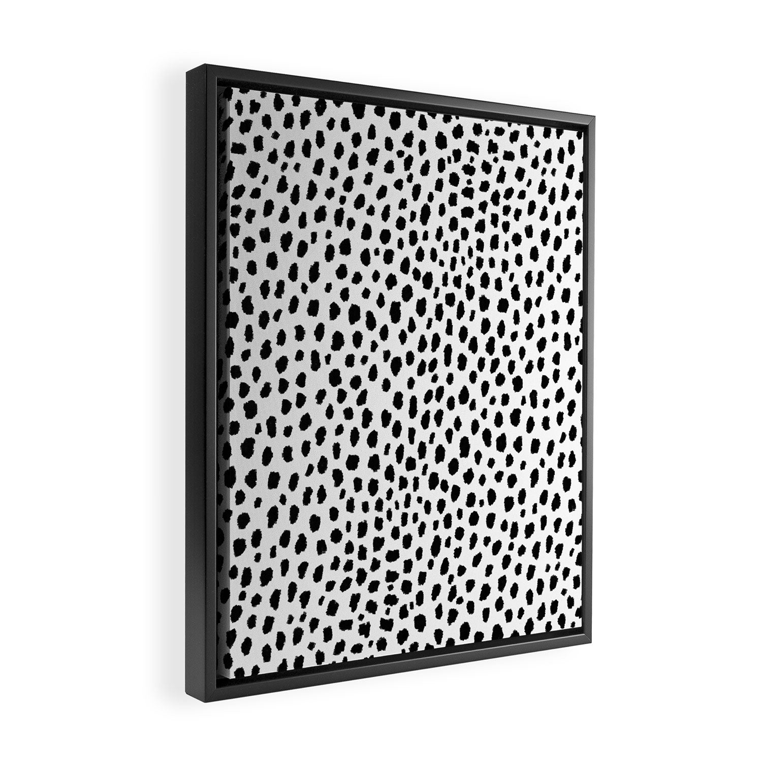 Dalmatian Spots (black/white) Framed Canvas Print Gallery Image 2
