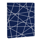 Geometric Lines (white/navy blue) Canvas Print Gallery Image 8