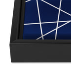Geometric Lines (white/navy blue) Framed Canvas Print Gallery Image 3