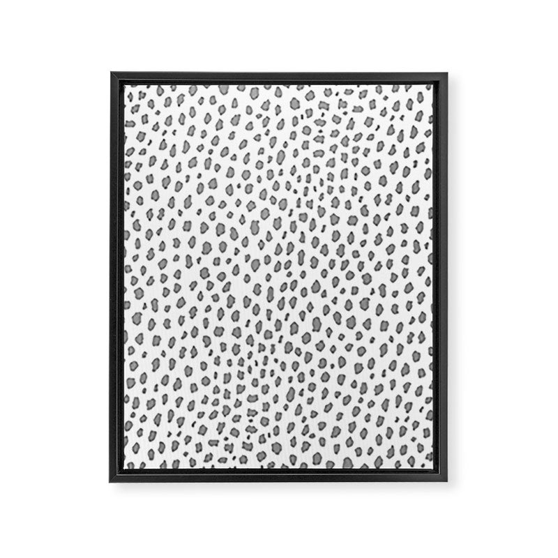 Gray Dalmatian Spots (gray/white) Framed Canvas Print Gallery Image 8