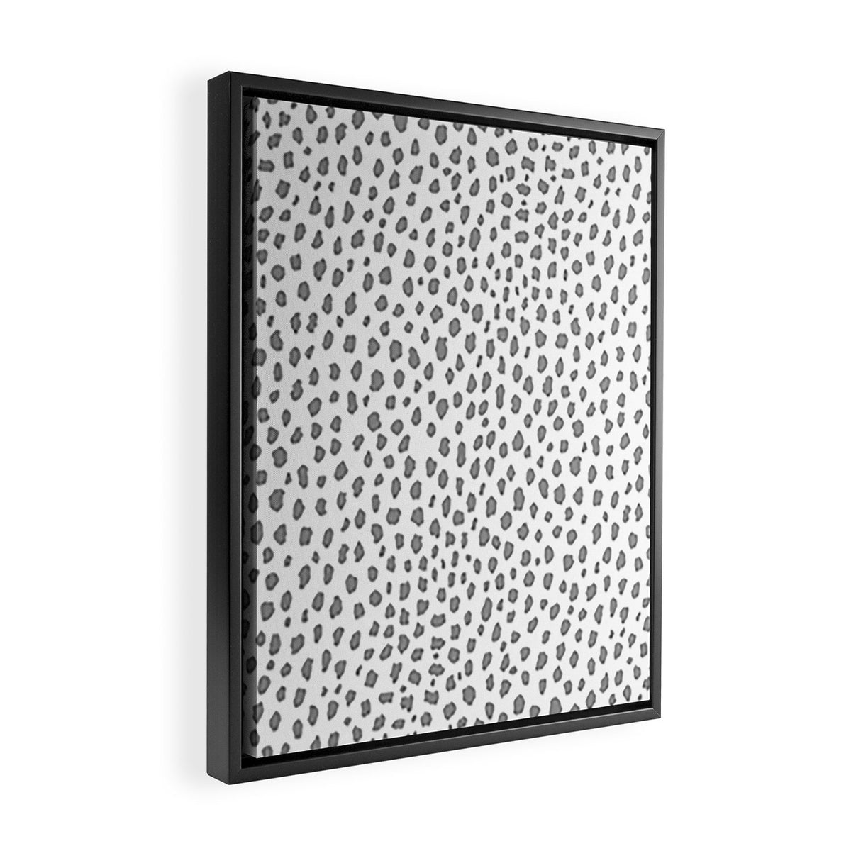 Gray Dalmatian Spots (gray/white) Framed Canvas Print Gallery Image 2