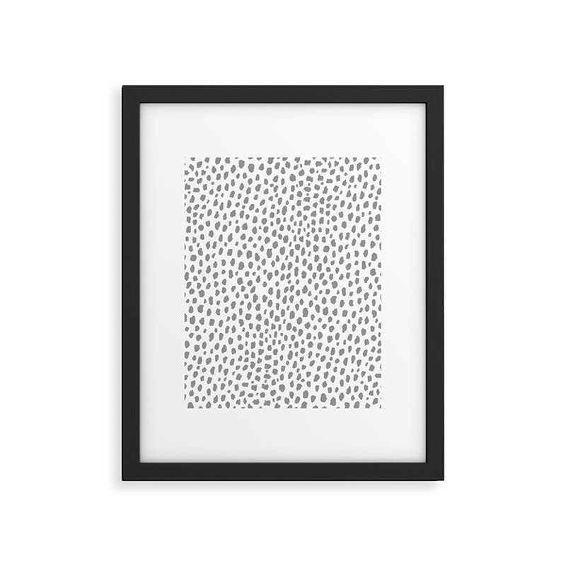 Gray Dalmatian Spots (gray/white) Framed Art Print Gallery Image 6
