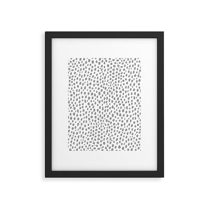 Gray Dalmatian Spots (gray/white) Framed Art Print Gallery Image 1